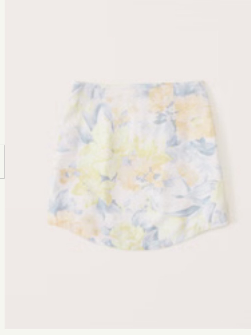 Abercrombie Curved Hem Linen-Blend watercolour floral Mini Skirt